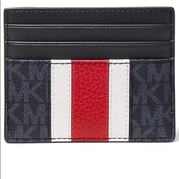 Michael Kors Mason Varsity Stripe  Card Case - Picture 1 of 3